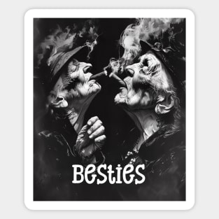 Besties: My Best Friend... Soulmates on a Dark Background Magnet